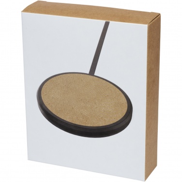 Logo trade promotional giveaways image of: Kivi 10W limestone/cork wireless charging pad