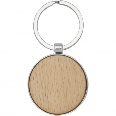 Logo trade promotional items image of: Moreno beech wood round keychain