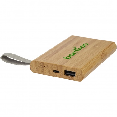 Logo trade corporate gifts image of: Tulda 5000 mAh bamboo power bank