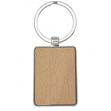 Logo trade corporate gift photo of: Mauro beech wood rectangular keychain