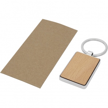 Logotrade promotional merchandise image of: Mauro beech wood rectangular keychain