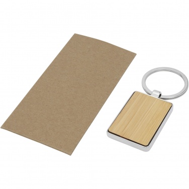 Logo trade promotional merchandise picture of: Neta bamboo rectangular keychain