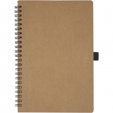 Logo trade promotional giveaways picture of: Cobble A5 wire-o recycled cardboard notebook with stone paper