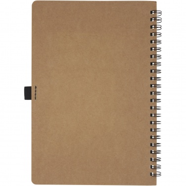 Logo trade promotional product photo of: Cobble A5 wire-o recycled cardboard notebook with stone paper