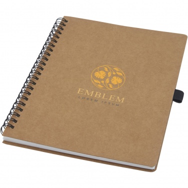 Logo trade corporate gifts picture of: Cobble A5 wire-o recycled cardboard notebook with stone paper