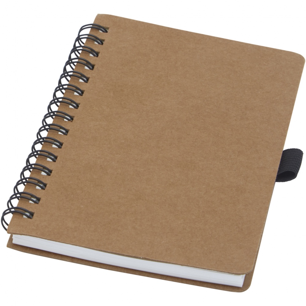 Logo trade promotional gifts picture of: Cobble A6 wire-o recycled cardboard notebook with stone paper