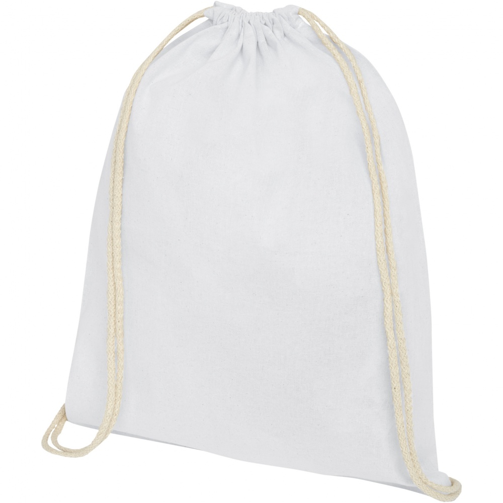 Logo trade promotional merchandise image of: Oregon 140 g/m² cotton drawstring bag 5L