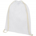 Oregon 140 g/m² cotton drawstring bag 5L, White