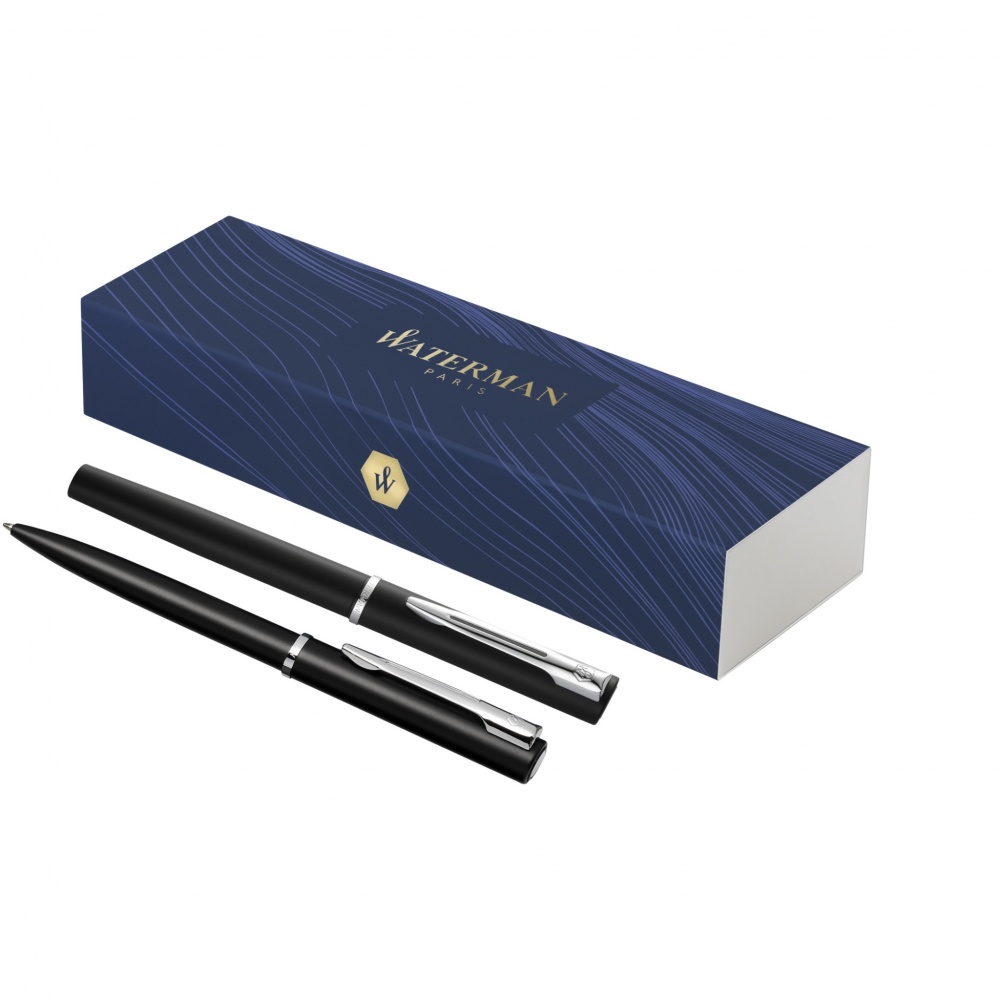 Logotrade advertising product picture of: Waterman Allure ballpoint and rollerball pen set