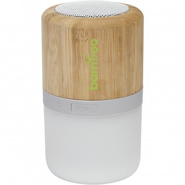 Logo trade promotional merchandise image of: Aurea bamboo Bluetooth® speaker with light 