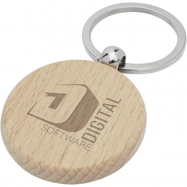 Logotrade business gift image of: Giovanni beech wood round keychain