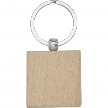 Logo trade promotional merchandise picture of: Gioia beech wood squared keychain