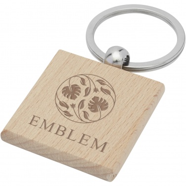 Logo trade business gifts image of: Gioia beech wood squared keychain