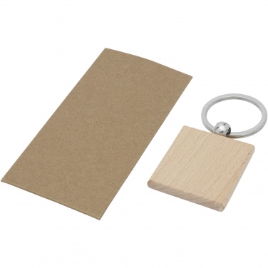 Logo trade promotional merchandise image of: Gioia beech wood squared keychain