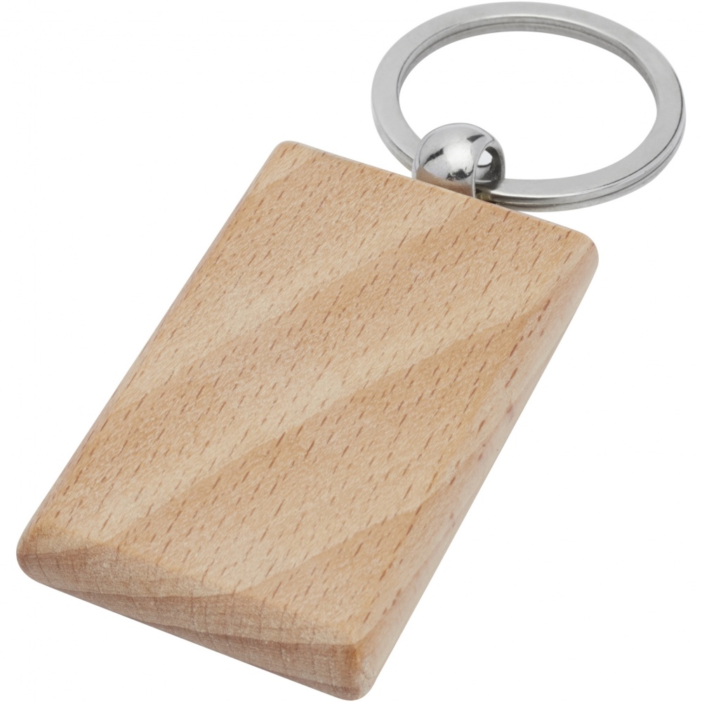 Logotrade promotional giveaway picture of: Gian beech wood rectangular keychain