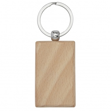 Logo trade promotional gift photo of: Gian beech wood rectangular keychain