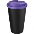 Americano® Eco 350 ml recycled tumbler with spill-proof lid, Purple / Solid black