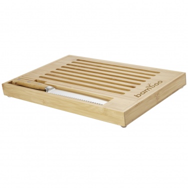 Logotrade promotional giveaway image of: Pao bamboo cutting board with knife