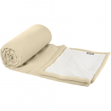 Logo trade promotional gifts image of: Marigold GRS certified RPET polar fleece and sherpa blanket