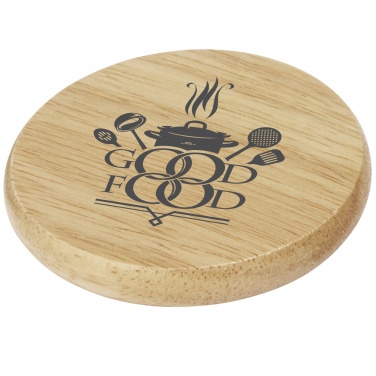 Logo trade promotional giveaways image of: Scoll wooden coaster with bottle opener