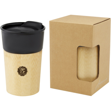 Logo trade corporate gifts image of: Pereira 320 ml porcelain mug with bamboo outer wall