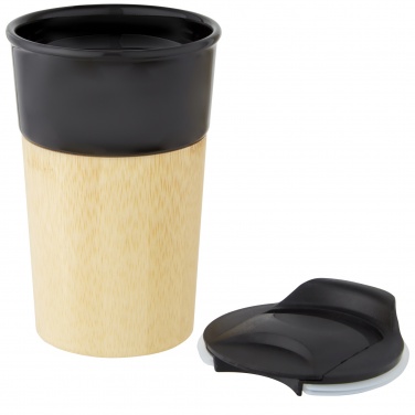 Logo trade corporate gifts image of: Pereira 320 ml porcelain mug with bamboo outer wall