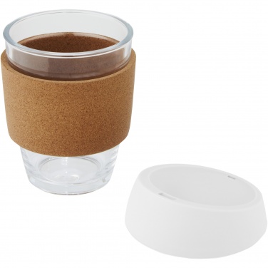 Logo trade promotional giveaways image of: Lidan 360 ml borosilicate glass tumbler with silicone lid