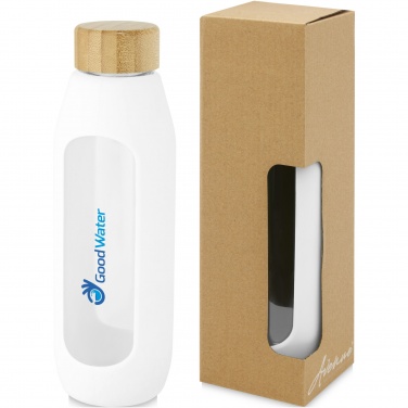 Logo trade promotional merchandise image of: Tidan 600 ml borosilicate glass bottle with silicone grip