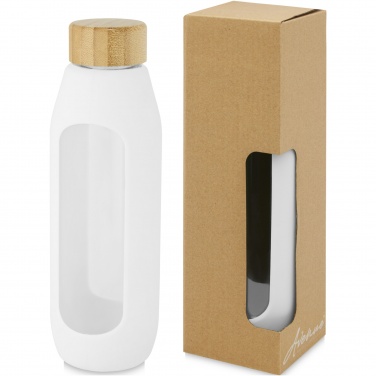 Logo trade promotional item photo of: Tidan 600 ml borosilicate glass bottle with silicone grip