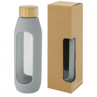 Logo trade promotional item photo of: Tidan 600 ml borosilicate glass bottle with silicone grip