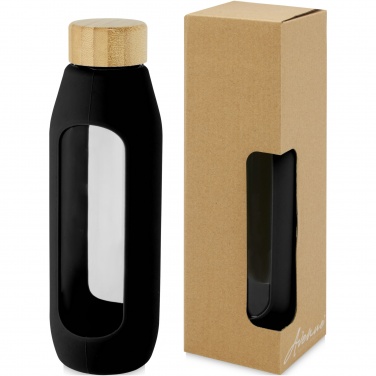 Logo trade advertising product photo of: Tidan 600 ml borosilicate glass bottle with silicone grip