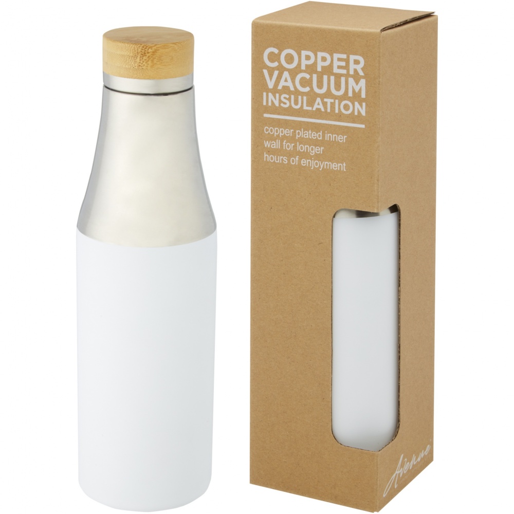 Logotrade advertising product image of: Hulan 540 ml copper vacuum insulated stainless steel bottle with bamboo lid