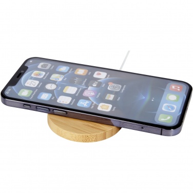 Logotrade promotional giveaway picture of: Atra 10W bamboo magnetic wireless charging pad