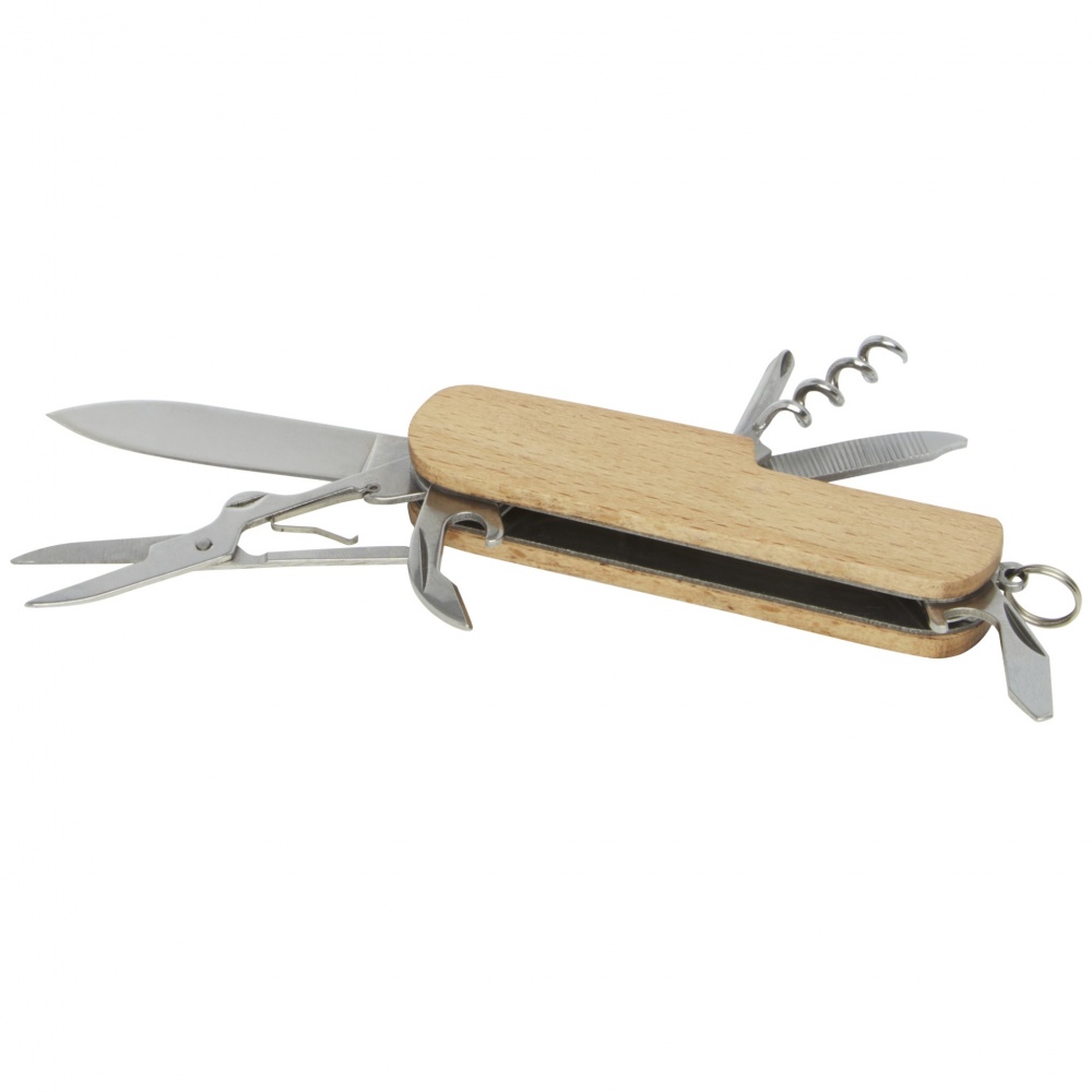 Logo trade business gifts image of: Richard 7-function wooden pocket knife