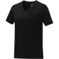 Somoto short sleeve women's V-neck t-shirt , Solid black