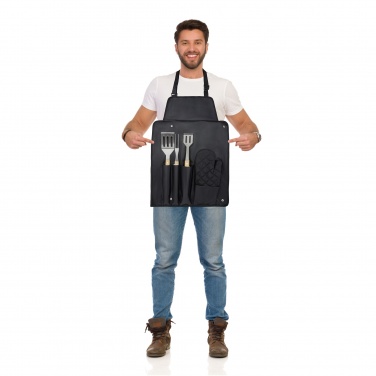 Logo trade promotional merchandise photo of: Gril 3-piece BBQ tools set and glove 