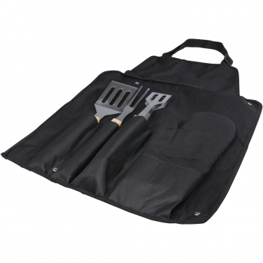 Logo trade promotional items image of: Gril 3-piece BBQ tools set and glove 