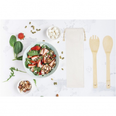 Logo trade promotional giveaways image of: Endiv bamboo salad spoon and fork