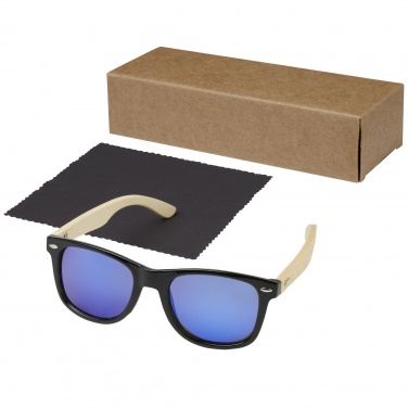 Logo trade promotional gifts picture of: Taiyō rPET/bamboo mirrored polarized sunglasses in gift box