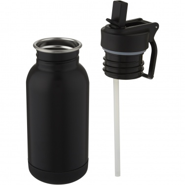 Logo trade promotional merchandise image of: Lina 400 ml stainless steel sport bottle with straw and loop