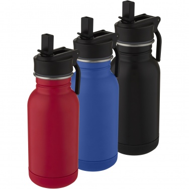 Logo trade promotional gifts picture of: Lina 400 ml stainless steel sport bottle with straw and loop