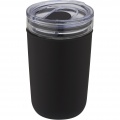 Bello 420 ml glass tumbler with recycled plastic outer wall, Solid black