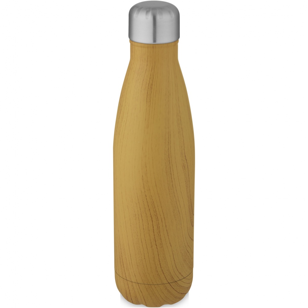 Logo trade promotional giveaway photo of: Cove 500 ml vacuum insulated stainless steel bottle with wood print