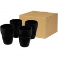 Staki 4-piece 280 ml stackable mug gift set, Solid black