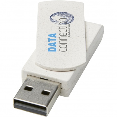 Logo trade corporate gift photo of: Rotate 4GB wheat straw USB flash drive