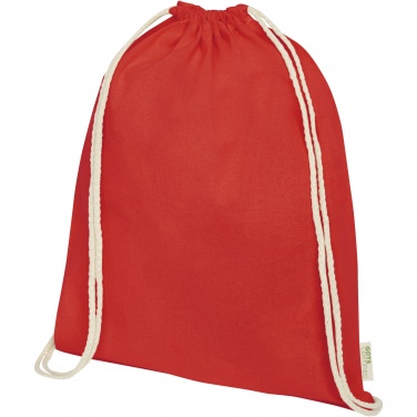 Logotrade business gift image of: Orissa 140 g/m² organic cotton drawstring bag 5L