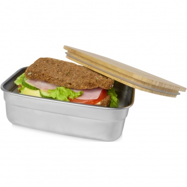 Logo trade promotional gifts picture of: Tite stainless steel lunch box with bamboo lid