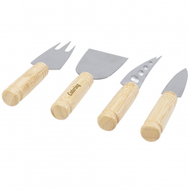 Logotrade promotional item picture of: Cheds 4-piece bamboo cheese set