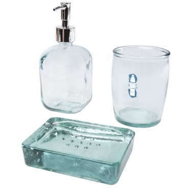 Logo trade business gift photo of: Jabony 3-piece recycled glass bathroom set