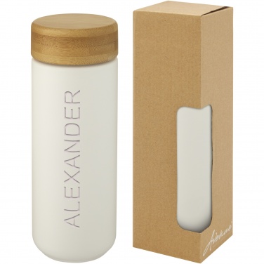 Logo trade promotional items picture of: Lumi 300 ml ceramic tumbler with bamboo lid